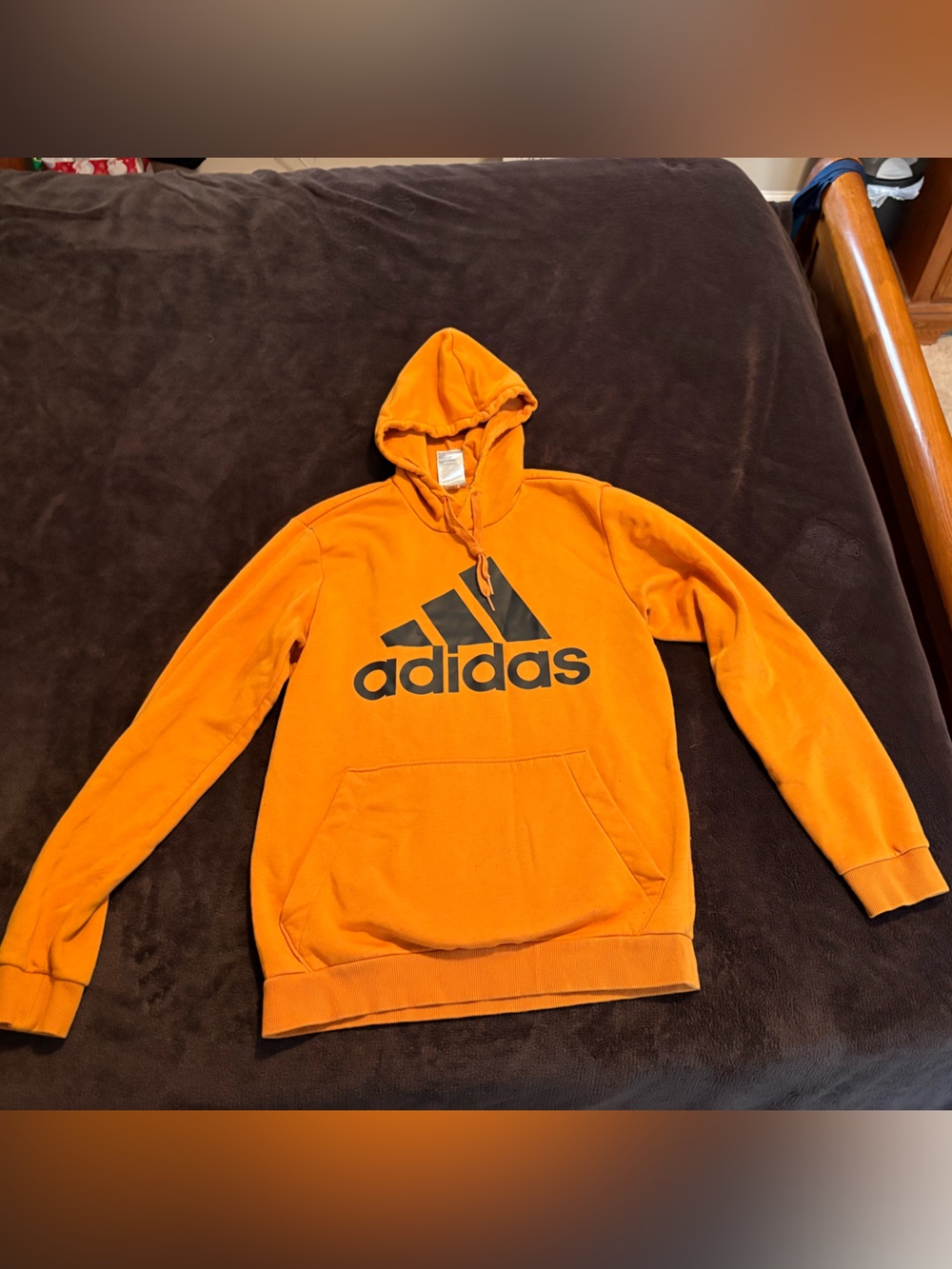 adidas Orange Hoodie with Black Logo